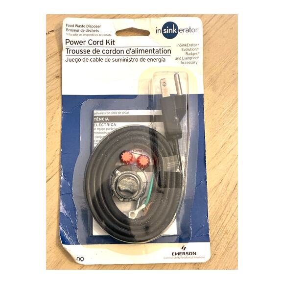 InSinkErator Garbage Disposal Power Cord Kit, CRD-00 Black Plumbing Kitchen Sink - Picture 1 of 6